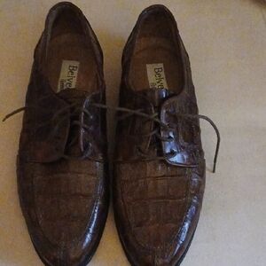 Belvedere Men's Luxurious Brown Crocodile Leather Oxfords